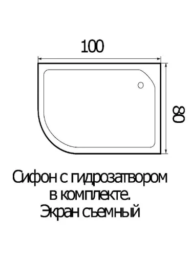 Акриловый поддон для душа Wemor 100х80х24 R 10000001114 цвет Белый