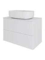 Тумба с раковиной Orange Otto 75 Ot-75TuMDF+B07-540W подвесная цвет Белый глянец