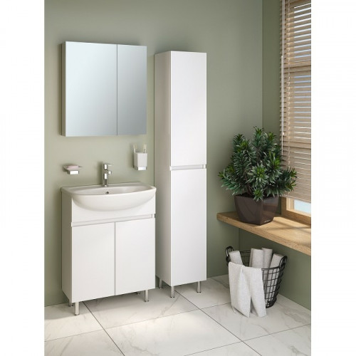 Шкаф пенал Runo Лада 30 00-00001166 Белый МДФ / ЛДСП