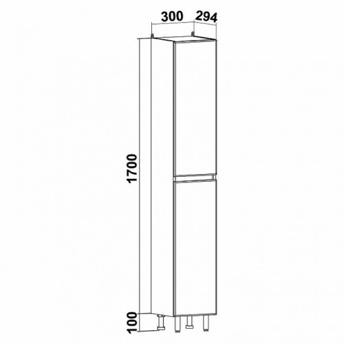 Шкаф пенал Runo Лада 30 00-00001166 Белый МДФ / ЛДСП