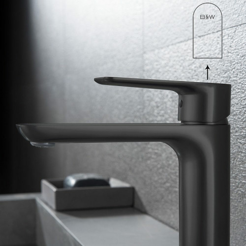 Смеситель для раковины Black&amp;White Universe UK8301B 8301BUK Черный матовый латунь