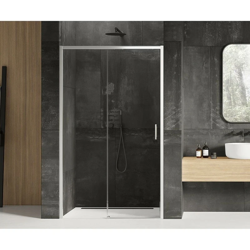 Душевая дверь New Trendy Prime Chrome 140 L D-0306A профиль Хром стекло прозрачное