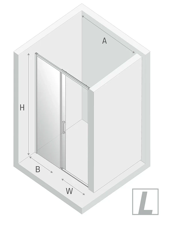 Душевая дверь New Trendy Prime Chrome 140 L D-0306A профиль Хром стекло прозрачное