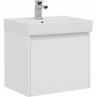 Тумба с раковиной Aquanet Nova Lite 60 245029 подвесная Белая глянцевая МДФ / ЛДСП