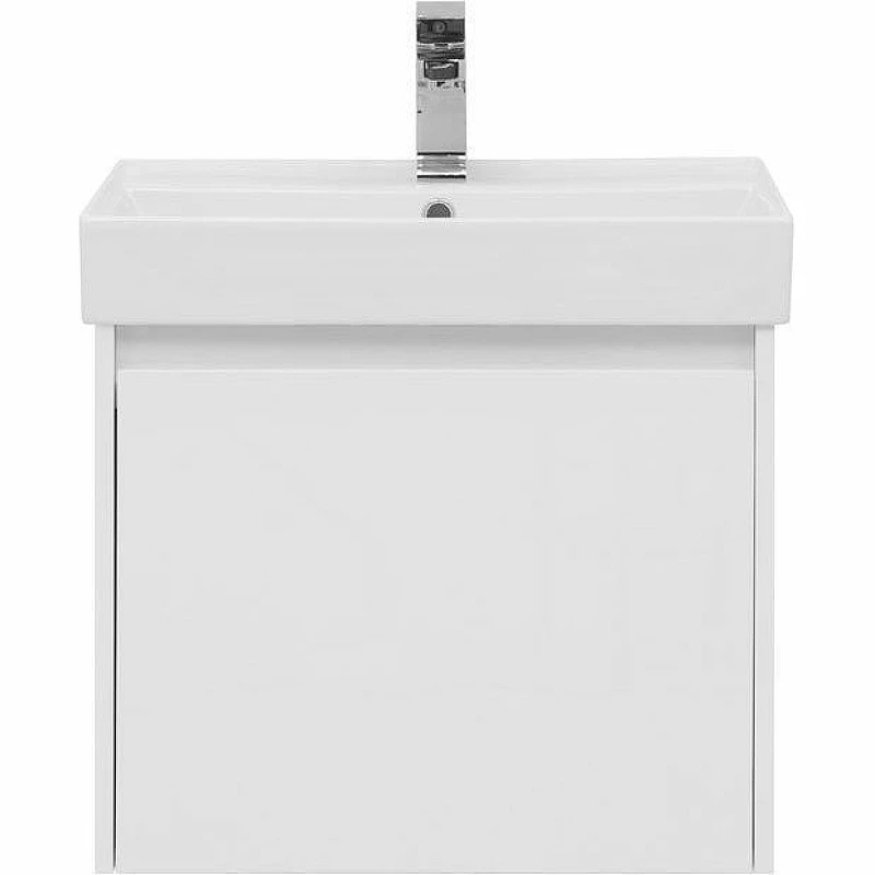 Тумба с раковиной Aquanet Nova Lite 60 245029 подвесная Белая глянцевая МДФ / ЛДСП