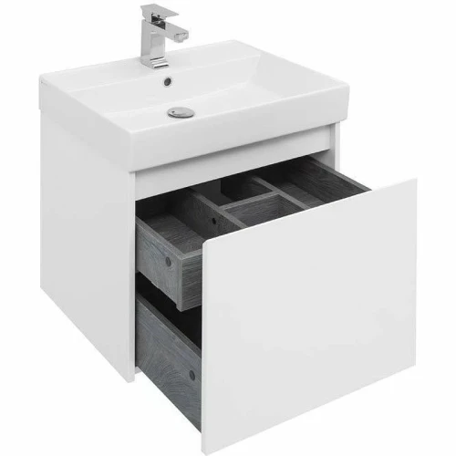 Тумба с раковиной Aquanet Nova Lite 60 245029 подвесная Белая глянцевая МДФ / ЛДСП