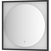Зеркало Defesto Eclipce 70х70 DF 2222R с подсветкой 15W-4500К/в багетной раме/ИК - выключатель/Нейтральный белый свет/Черная рама