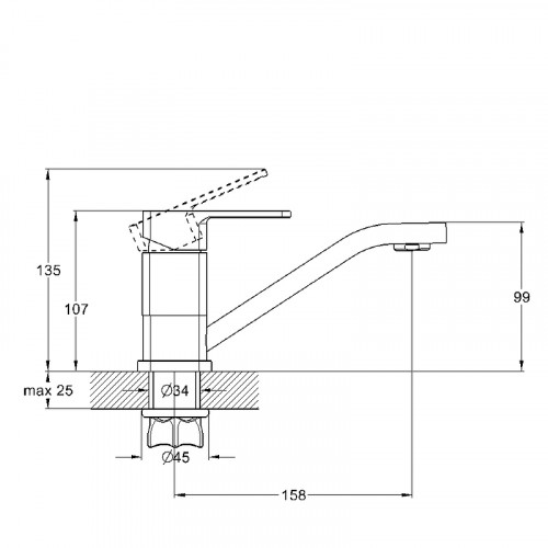 Смеситель для кухни G-Lauf GOR4-B058 Хром