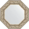 Зеркало Evoform Octagon 65x65 BY 7382 в багетной раме - Барокко серебро 106 мм стекло