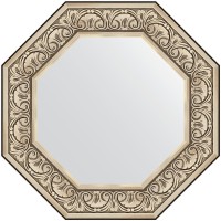 Зеркало Evoform Octagon 65x65 BY 7382 в багетной раме - Барокко серебро 106 мм стекло