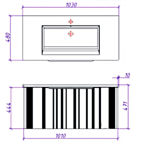 Тумба под раковину Creto Luna 100 17-Bl100 подвесная Blue МДФ / ЛДСП