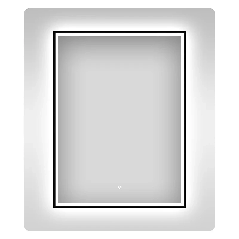 Зеркало Wellsee 7 Rays' Spectrum 60 172201280-172201290 с подсветкой цвет Черный матовый с сенсорным выключателем