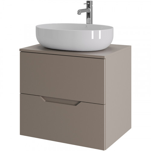 Тумба с раковиной Orange Line 60 Li-60TuLMDF+B05-520W подвесная Латте матовый МДФ / ЛДСП