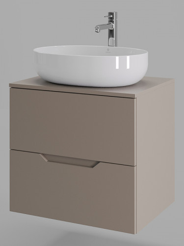 Тумба с раковиной Orange Line 60 Li-60TuLMDF+B05-520W подвесная Латте матовый МДФ / ЛДСП