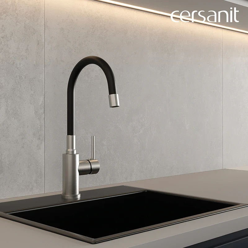 Смеситель для кухни Cersanit Melar 68235 цвет Сатин