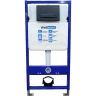 Комплект унитаза Ceramicanova Uno Rimless CN11001 с инсталляцией WellWant Standart 50 WWISI111BB с сиденьем Микролифт и Черной матовой клавишей смыва фарфор подвесной