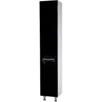 Шкаф пенал Bellezza Лагуна 35 L 4622107002044 Черный Белый МДФ / ЛДСП
