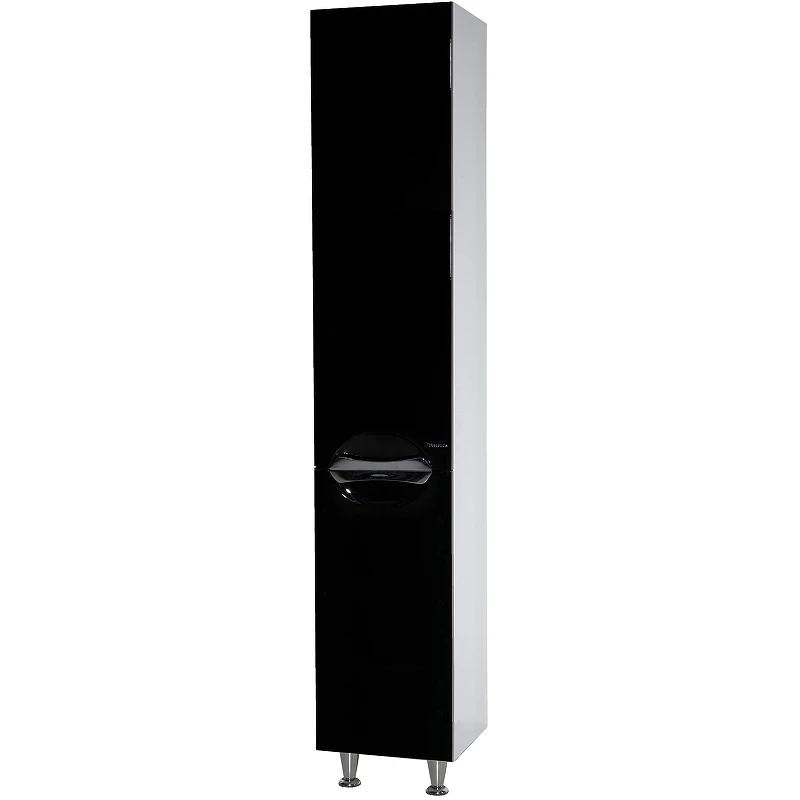 Шкаф пенал Bellezza Лагуна 35 L 4622107002044 Черный Белый МДФ / ЛДСП