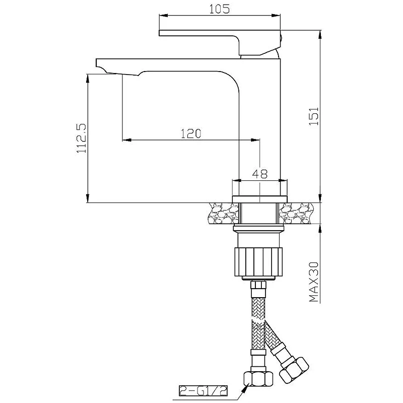 Смеситель для раковины Orange Lutz M04-021w Белый