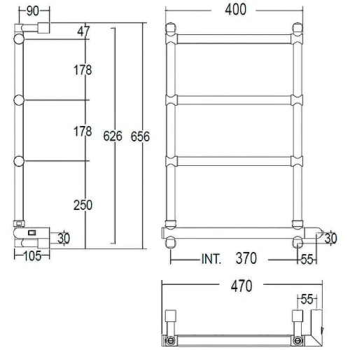 Электрический полотенцесушитель Margaroli Sole 542-4 BOX 5423704GONB Золото