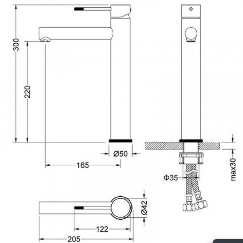 Смеситель для раковины Timo Saona 2311/18F Черное золото латунь