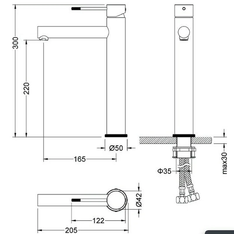 Смеситель для раковины Timo Saona 2311/18F Черное золото латунь