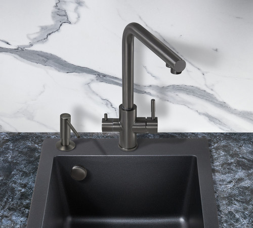 Смеситель для кухни Milacio Ultra MCU.553.GM Вороненая сталь нержавеющая сталь
