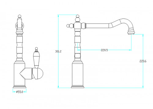 Смеситель для кухни Boheme Tradizionale Chromo 103-BLC цвет Хром