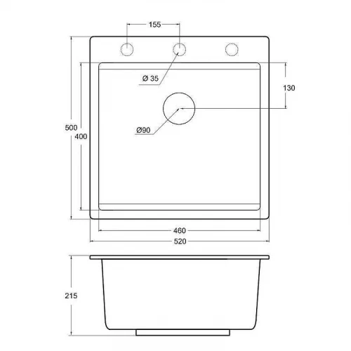 Кухонная мойка Emar Quartz 52 EMQ-1520.Q цвет Агат