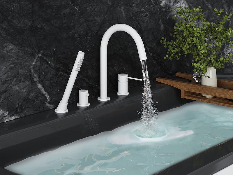 Смеситель на борт ванны Timo Saona 2320/16Y Белый матовый латунь