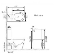 Унитаз биде SantiLine SL-5014SM-BD с сиденьем Микролифт фаянс напольный