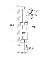 Душевой гарнитур Grohe Tempesta Cosmopolitan 100 27577002 Хром латунь на стену