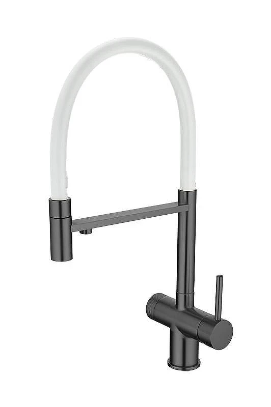 Смеситель для кухни Emar PVD ЕС - 7024 цвет WHT Dark