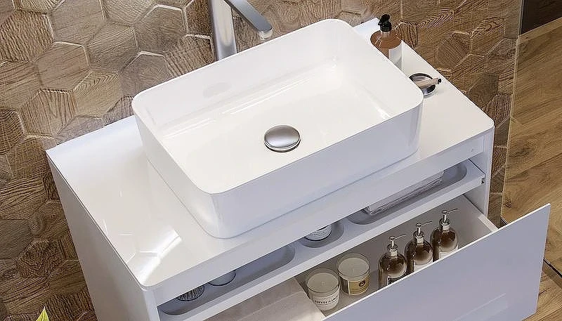 Столешница под раковину Velvex Klaufs 80 StKLA.80.MH-216.616 Белая
