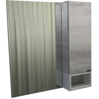 Зеркало со шкафом Comforty Прага 75 00004144199 Дуб белый МДФ / ЛДСП, стекло