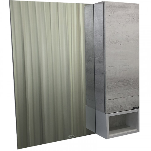 Зеркало со шкафом Comforty Прага 75 00004144199 Дуб белый МДФ / ЛДСП, стекло