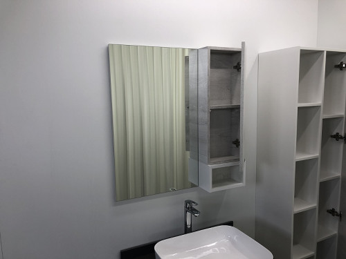 Зеркало со шкафом Comforty Прага 75 00004144199 Дуб белый МДФ / ЛДСП, стекло