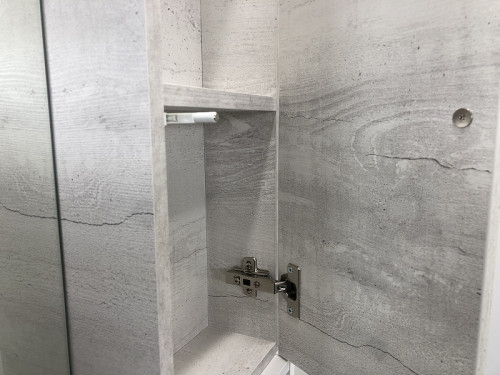 Зеркало со шкафом Comforty Прага 75 00004144199 Дуб белый МДФ / ЛДСП, стекло