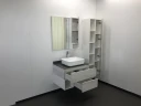 Зеркало со шкафом Comforty Прага 75 00004144199 Дуб белый МДФ / ЛДСП, стекло