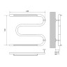 Водяной полотенцесушитель Melodia della vita Simple Shelf М-образный 50х60х1 MTRSS5060 с полкой Полированная сталь