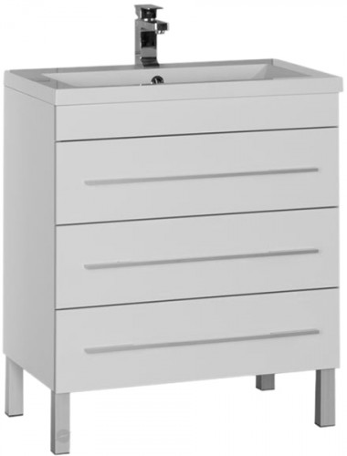 Тумба под раковину Aquanet Верона 75 178254 3 ящика Белая МДФ / ЛДСП