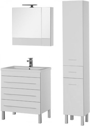 Тумба под раковину Aquanet Верона 75 178254 3 ящика Белая МДФ / ЛДСП