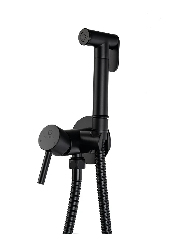 Гигиенический душ со смесителем FILARETE Roun FL100BL цвет Черный матовый