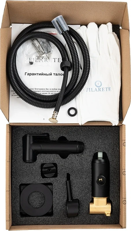 Гигиенический душ со смесителем FILARETE Roun FL100BL цвет Черный матовый