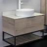 Тумба с раковиной Comforty Порто 75 00-00009321 подвесная Дуб дымчатый МДФ / ЛДСП