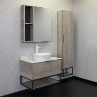Тумба с раковиной Comforty Порто 75 00-00009321 подвесная Дуб дымчатый МДФ / ЛДСП