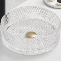 Раковина-чаша CeramaLux 36 GL01 прозрачная стекло накладная