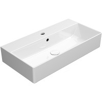 Раковина GSI Kube X 70 9455111 Белая фаянс подвесная, накладная