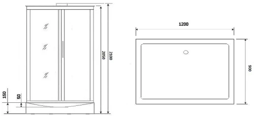 Душевая кабина Niagara Luxe NG-7711GBK 120x90 без гидромассажа