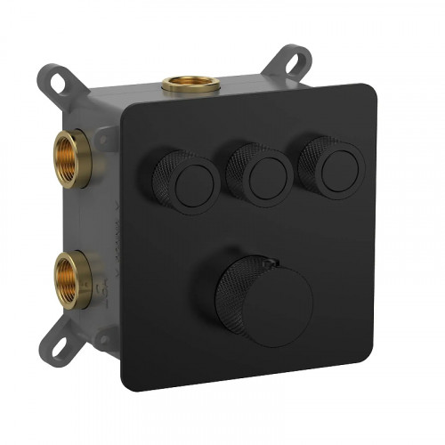 Смеситель для душа AQUAme AQM8812MB с термостатом цвет Матовый черный